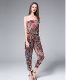 Off-the-shoulder Printed Jumpsuit